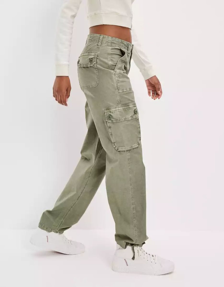 Jean American Eagle AE Snappy Stretch Baggy Cargo Jogger Vert Olive Femme | GZU-20282331